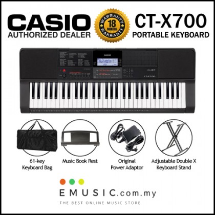 Casio CT-X700 61-key Portable Keyboard with Carrying Bag (CTX700 / CTX-700)