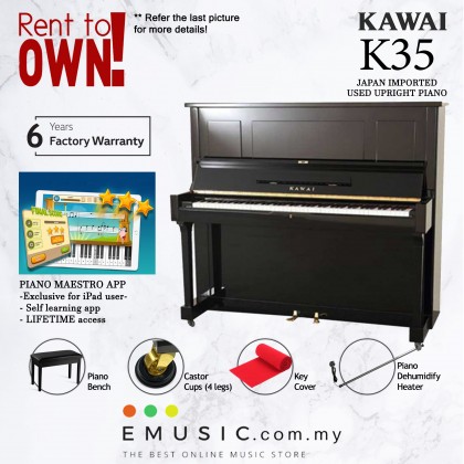 *RENT TO OWN* LIMITED OFFER Kawai K35 Used Acoustic Upright Piano Japan Imported Local Refurbish Recon Piano (K-35)